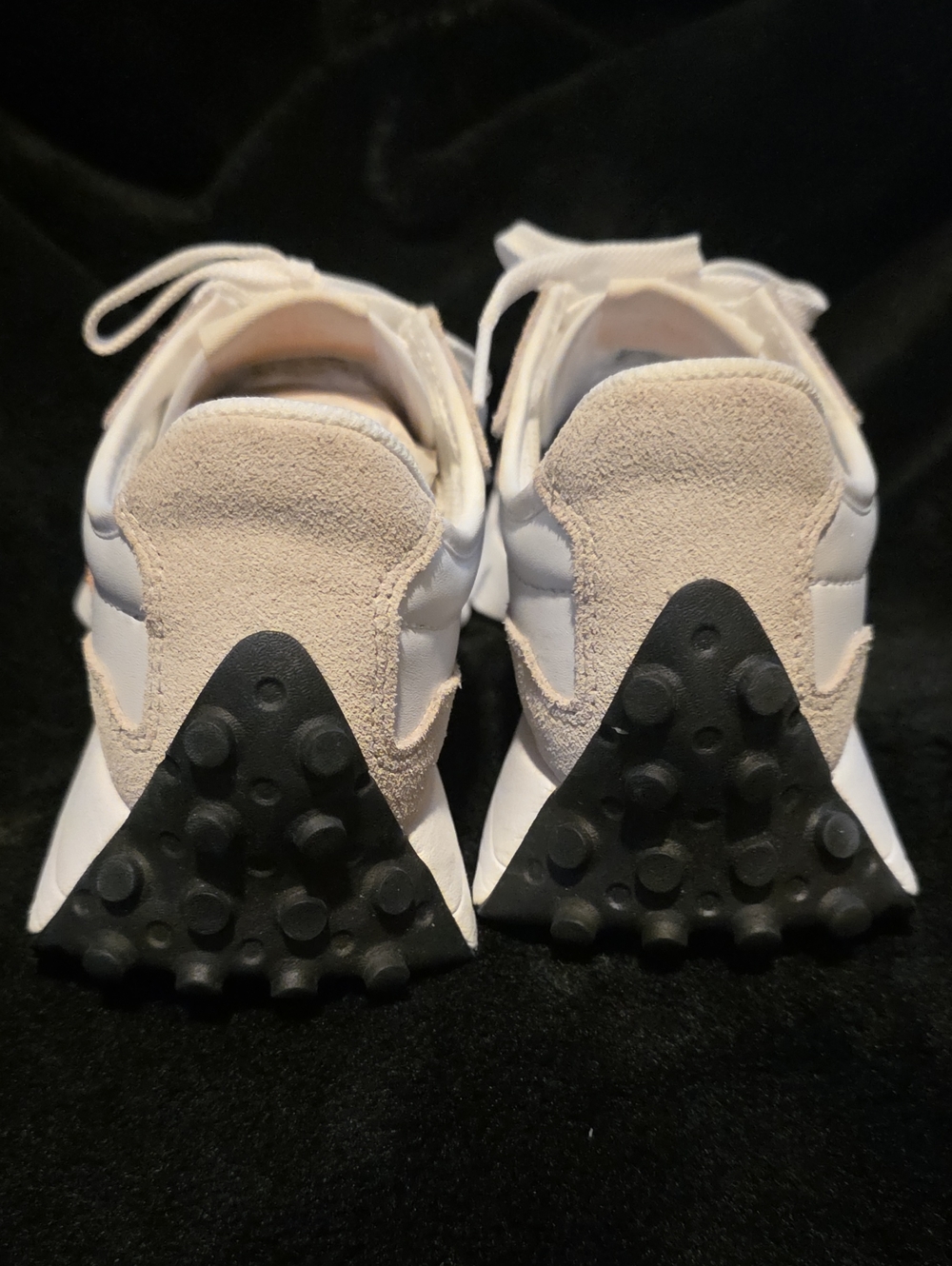 New Balance 327's Women's White, Tan & Pink Retro Runner Sneakers - Picture 4 of 8